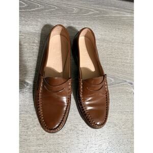 J Crew Women’s Winona Leather Penny Loafer Brown Size 7 Preppy Academia Classic